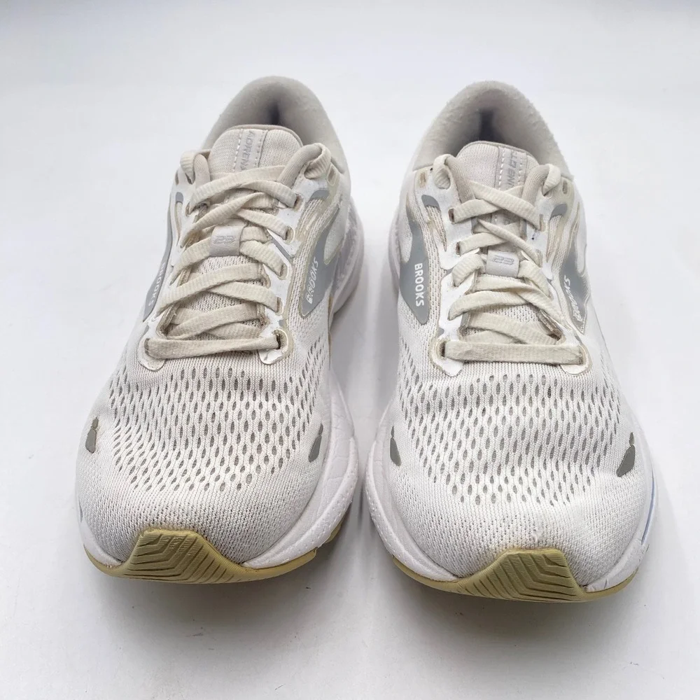 Brooks Adrenaline GTS 23 Running Shoes Womens 8 Wide White Silver Stability Mesh